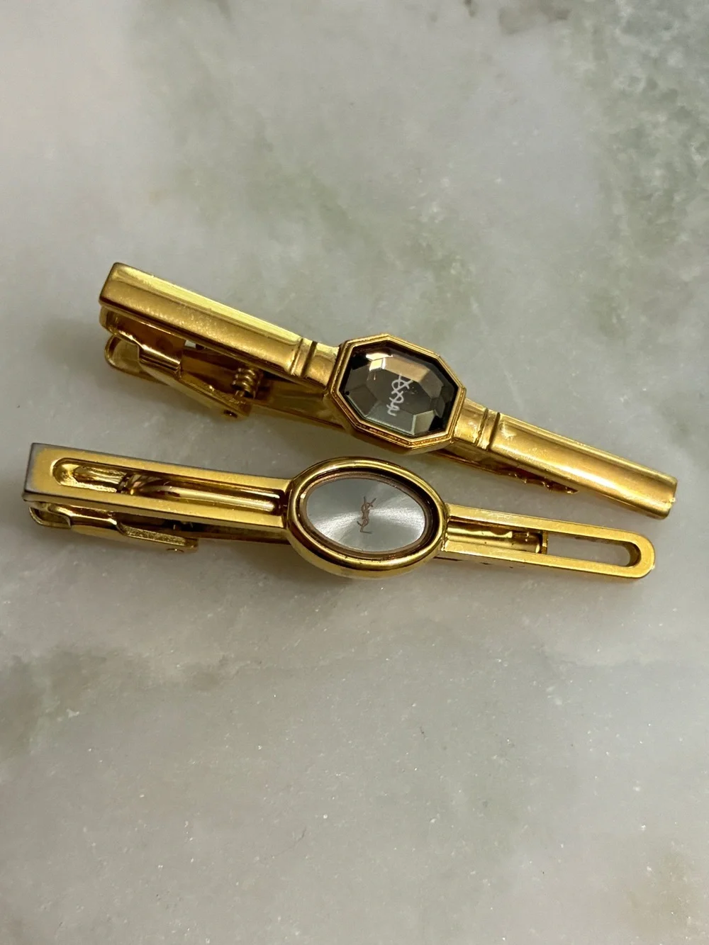 Lot of 2 YSL Tie Clips